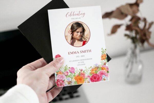 Colourful roses funeral order of service template 142 - Image 5
