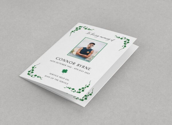 Irish Shamrock funeral order of service template 133 - Image 4