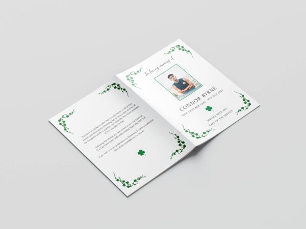 Irish Shamrock funeral order of service template 133 - Image 5