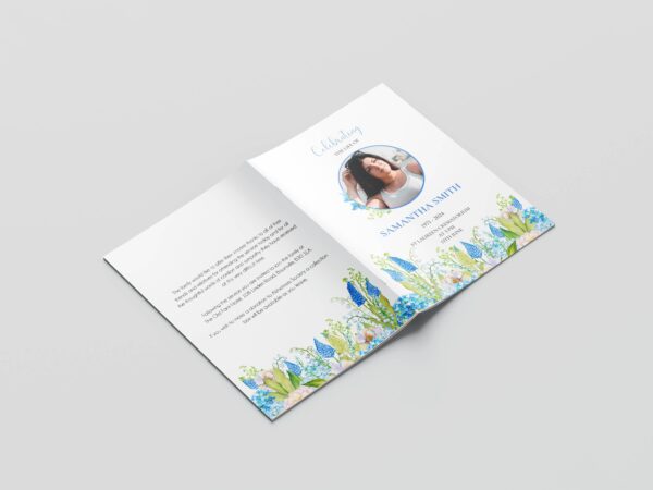 Blue spring florals funeral order of service template 143 - Image 5