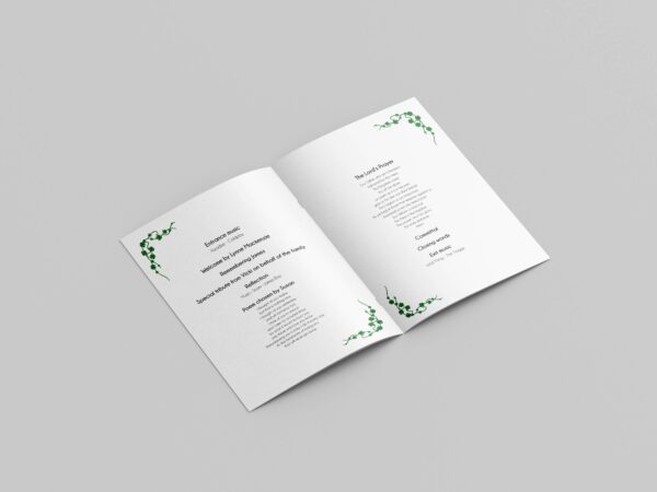 Irish Shamrock funeral order of service template 133 - Image 2