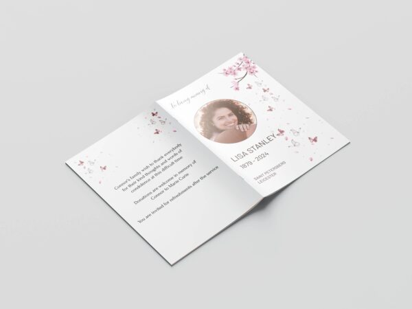 Blossom and butterflies funeral order of service template 134 - Image 3