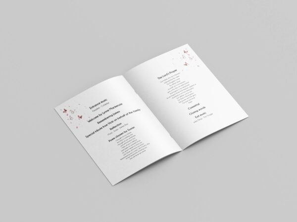 Blossom and butterflies funeral order of service template 134 - Image 6