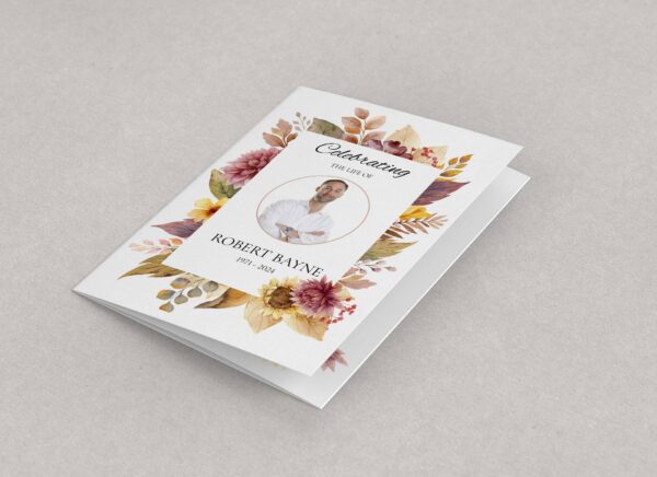 Beautiful floral frame funeral order of service 151 - Image 2