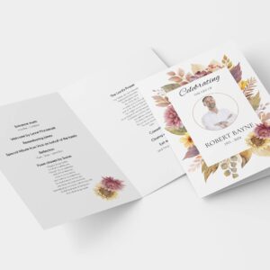 Beautiful floral frame funeral order of service 151
