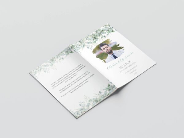 Eucalyptus greenery funeral order of service