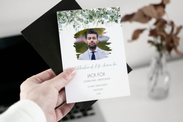 Eucalyptus greenery funeral order of service