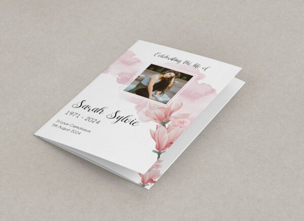 Dreamy pink floral funeral order of service 147 - Image 4