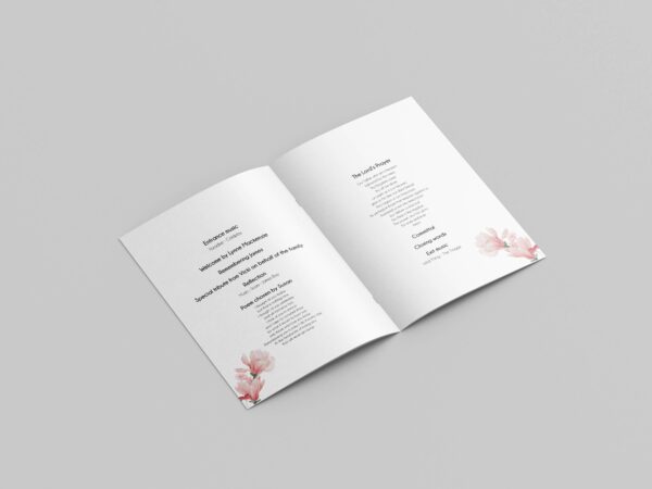 Dreamy pink floral funeral order of service 147 - Image 5