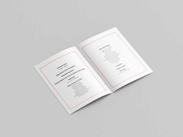 Soft pastel roses funeral order of service template 153