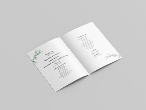 Eucalyptus funeral order of service