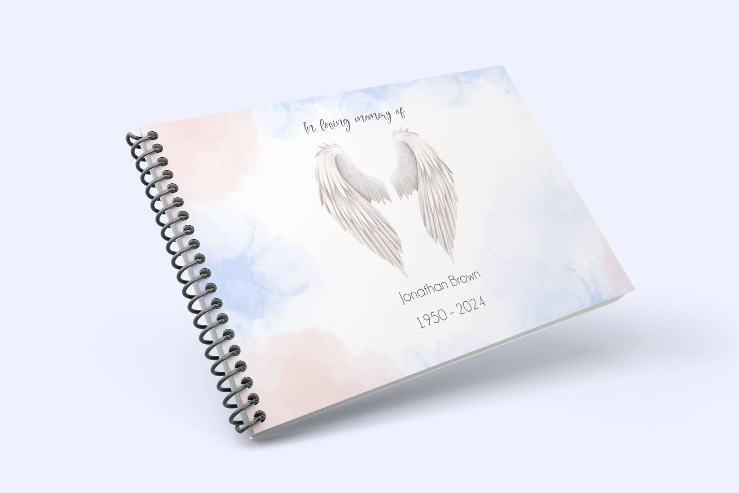 Angel wings funeral condolence book 005 - Free Funeral Order of Service Template