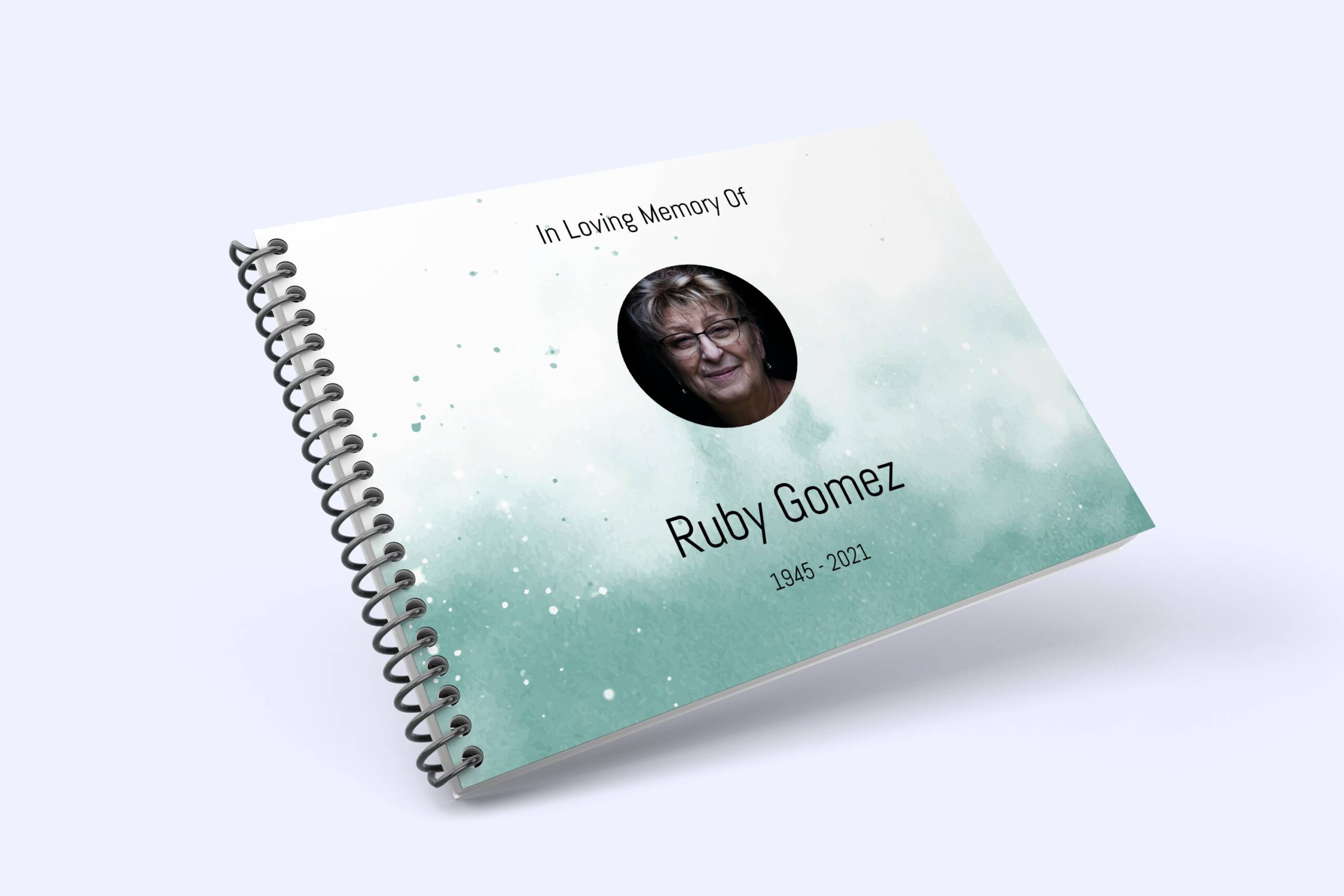 Aqua funeral condolence book 030 - Free Funeral Order of Service Template
