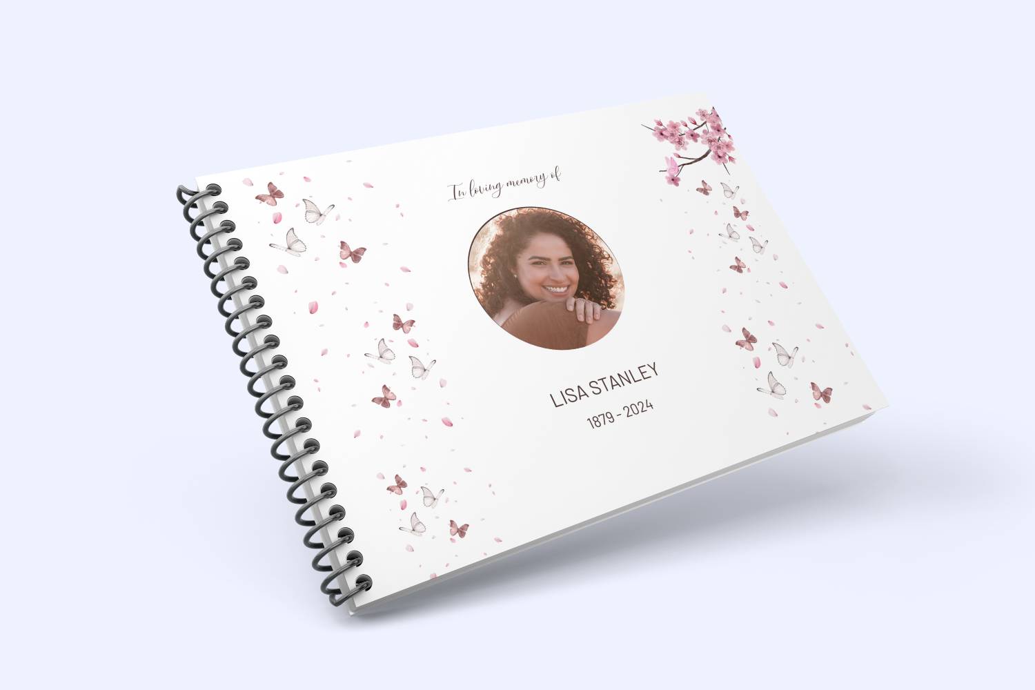 Blossom and butterflies condolence book 003 - Free Funeral Order of Service Template