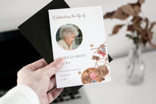 Crochet and Knitting order of service funeral template 157 - Image 2
