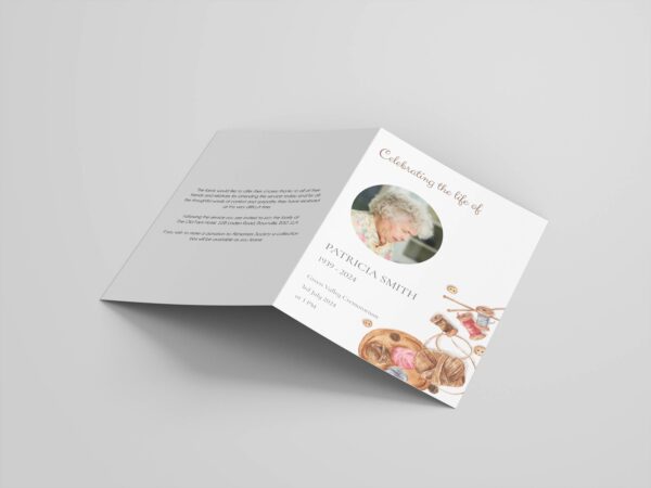 Crochet and Knitting order of service funeral template 157 - Image 3