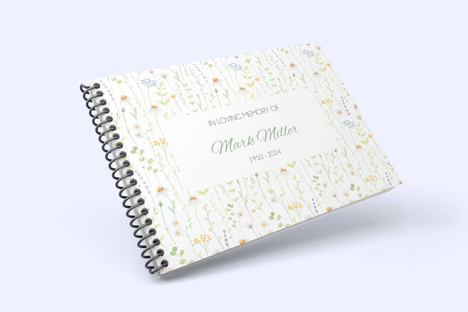 Floral funeral condolence book 002 - Free Funeral Order of Service Template
