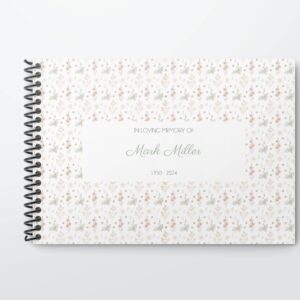 Aesthetic floral funeral condolence book 036