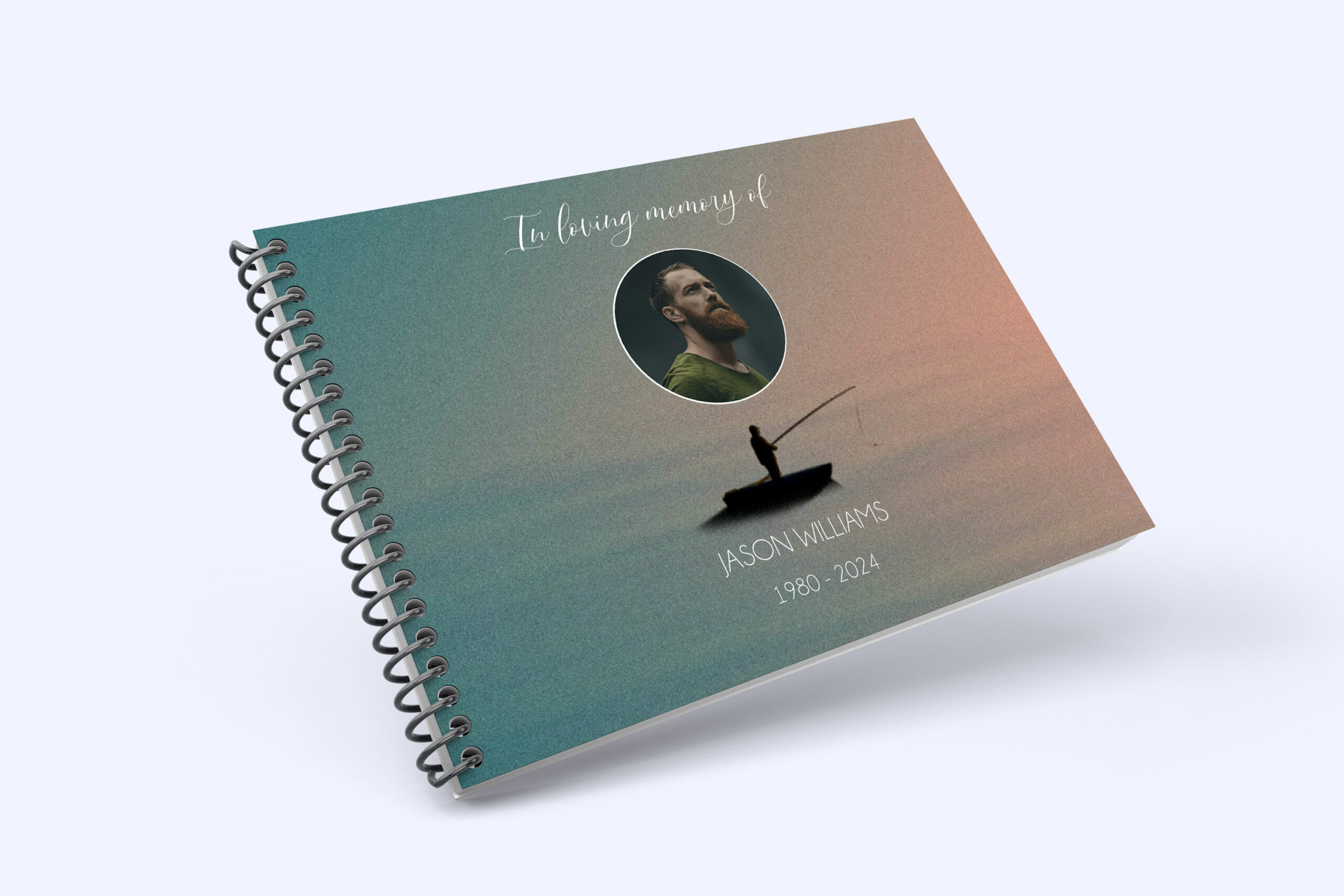 Gone fishing funeral condolence book 013 - Free Funeral Order of Service Template
