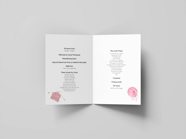 Crochet and Knitting order of service funeral template 157 - Image 5
