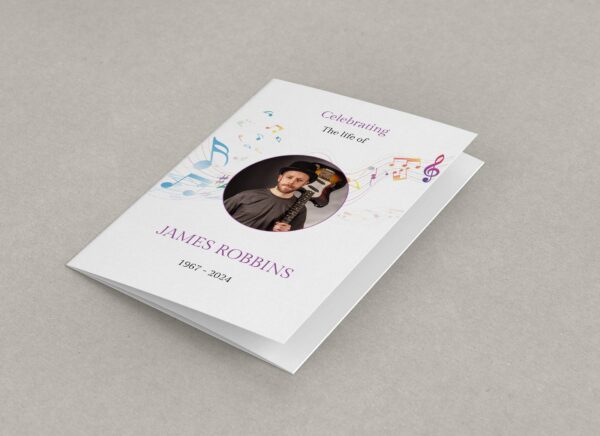 Music themed funeral order of service template 156 - Image 4