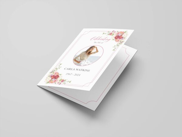 Beautiful roses funeral order of service example
