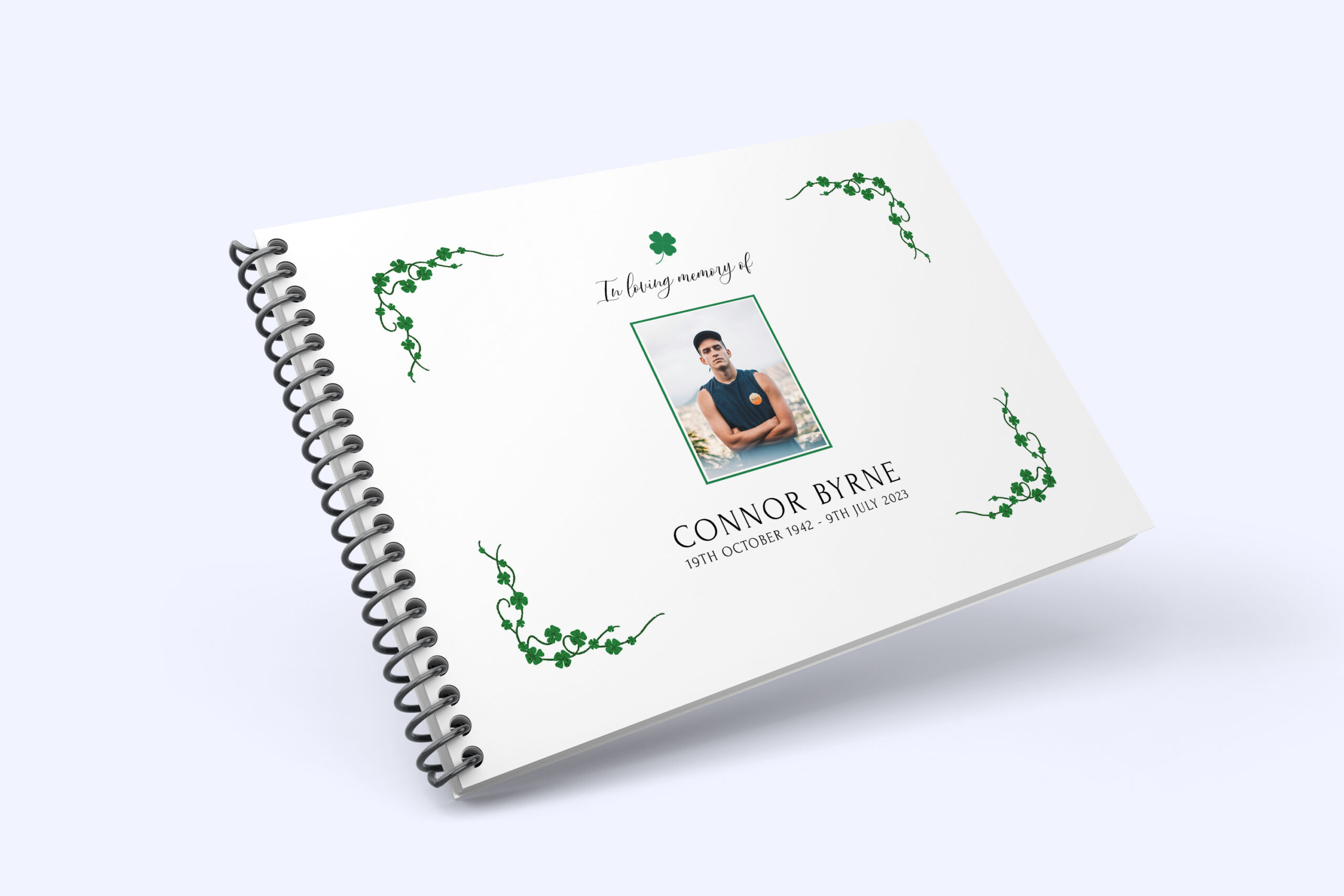 Shamrock funeral condolence book 012 - Free Funeral Order of Service Template