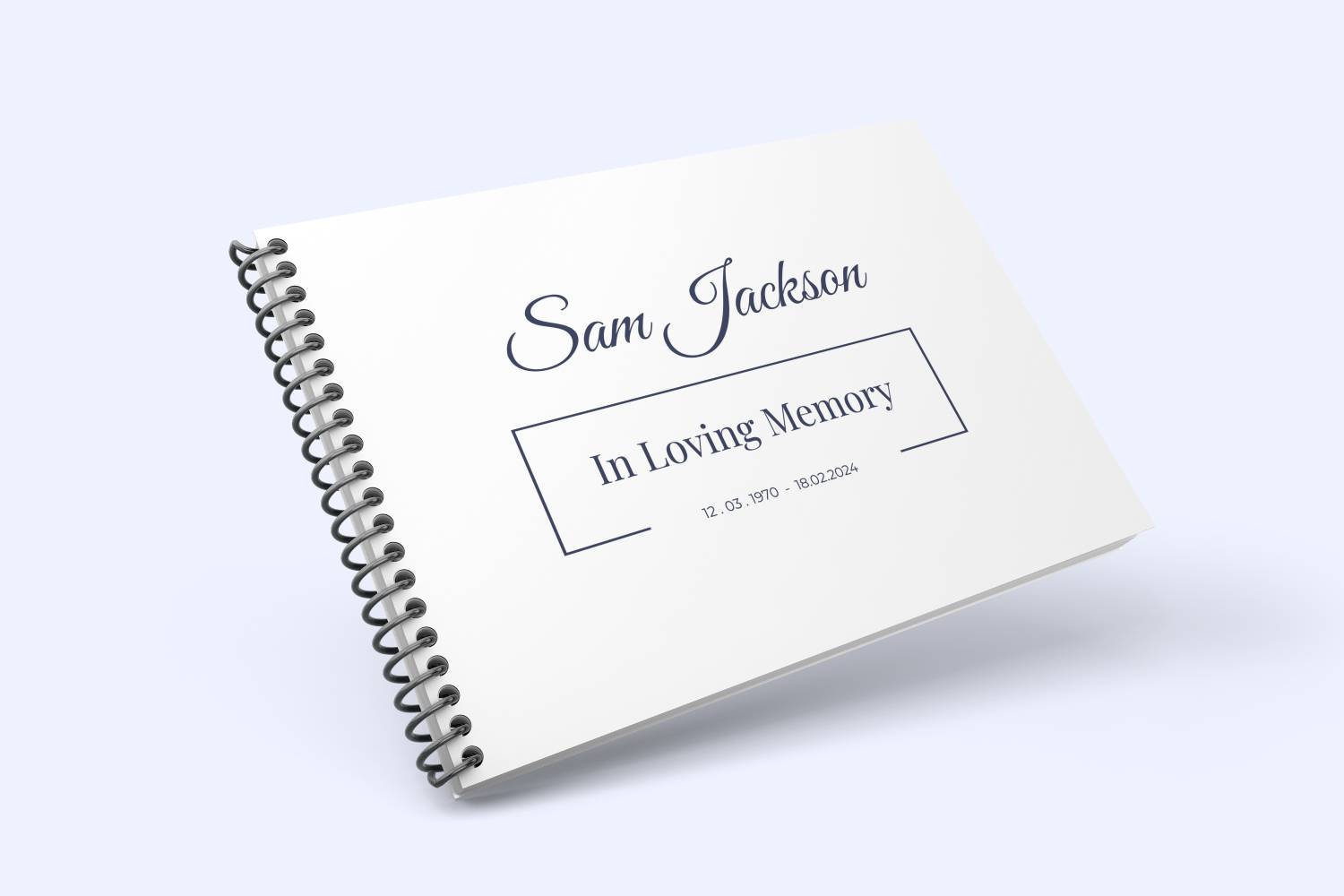 Simple funeral condolence book 001 - Free Funeral Order of Service Template