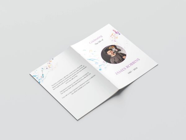 Music themed funeral order of service template 156 - Image 2