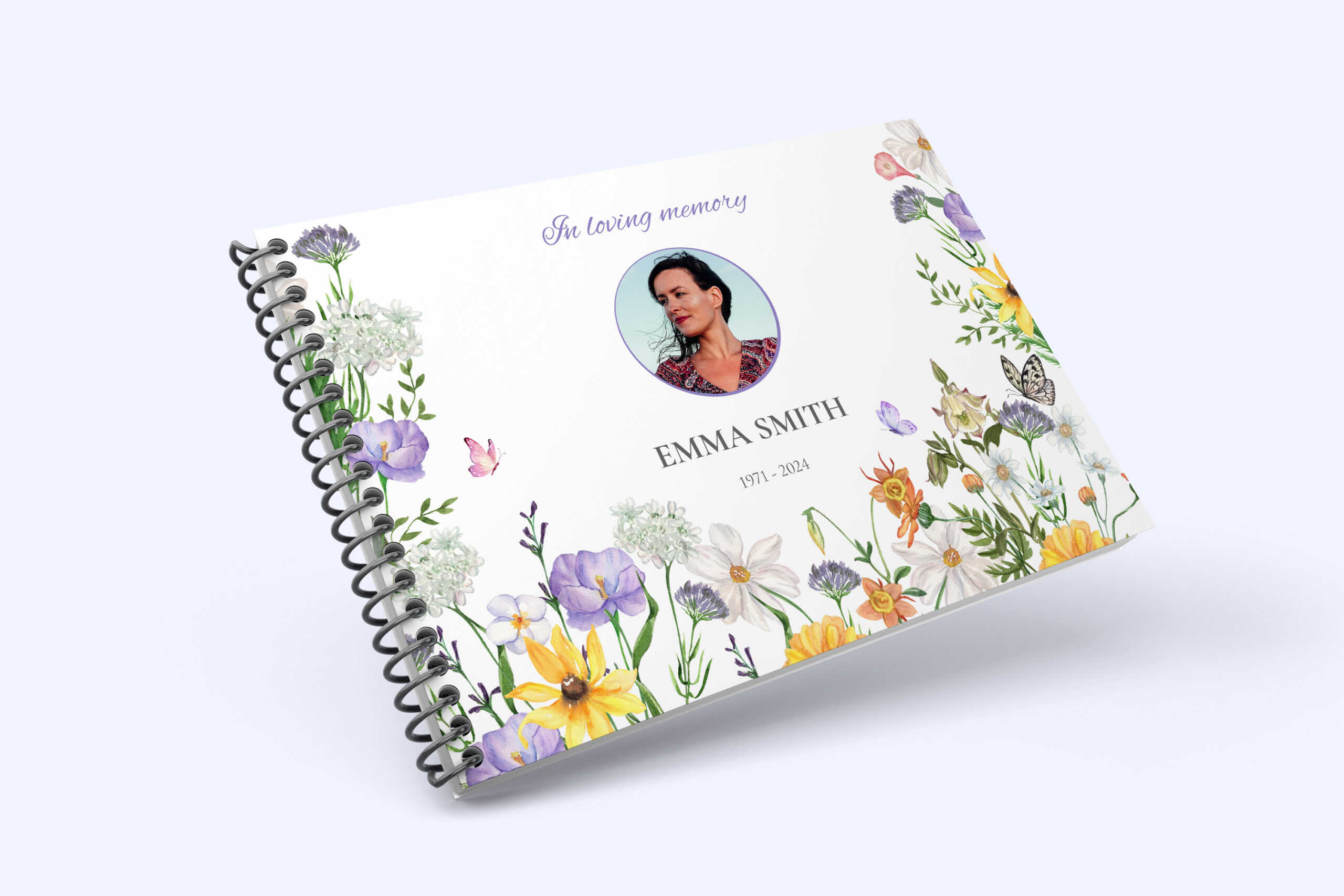 Rustic summer floral funeral condolence book 014 - Free Funeral Order of Service Template
