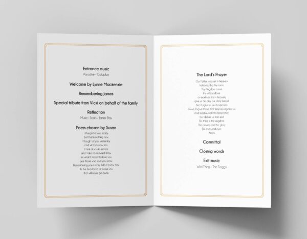 Yellow and white roses funeral order of service 162 - Image 3