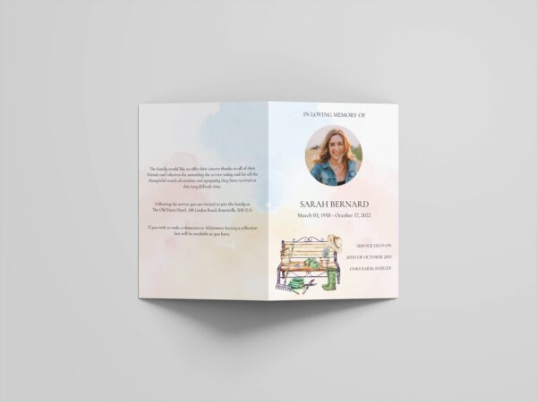 Gardening Funeral Order of Service Template 163 - Image 2