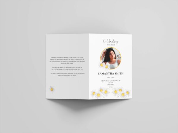 Delicate daisies funeral order of service template 165 - Image 3