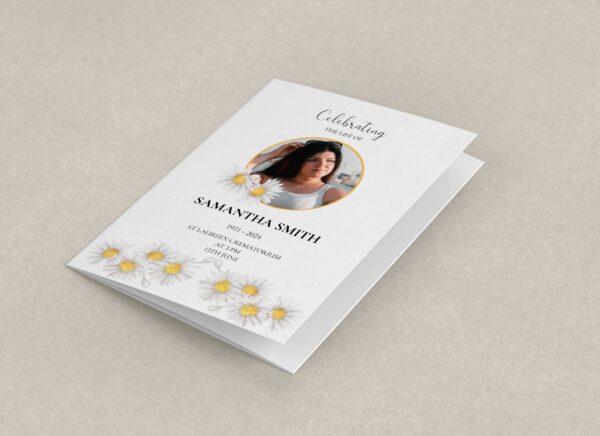 Delicate daisies funeral order of service template 165 - Image 4