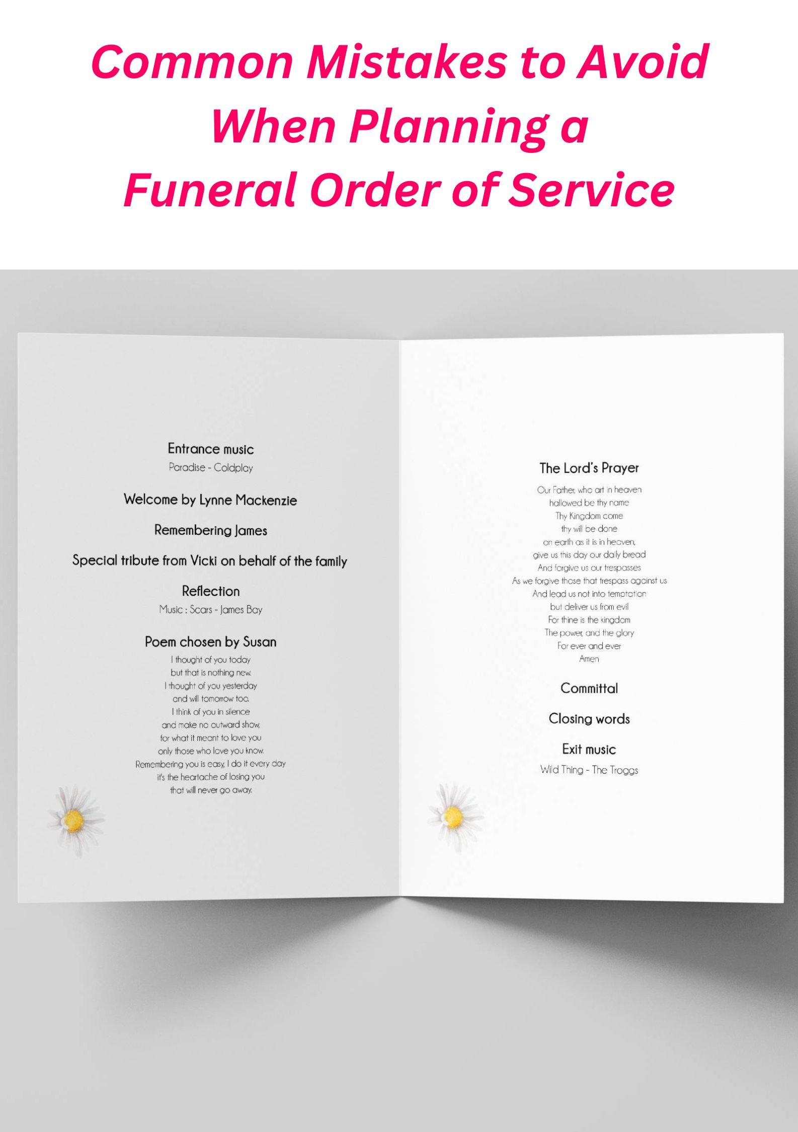 Common Mistakes to Avoid When Planning a Funeral Order of Service