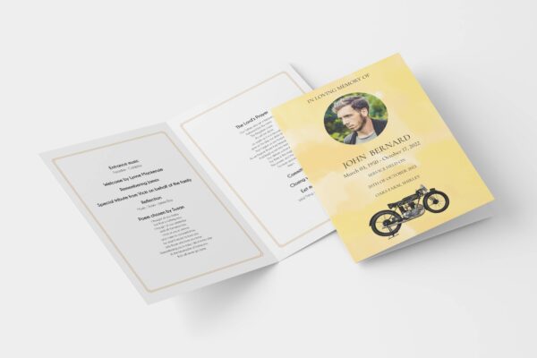 Motorbike funeral order of service template 164