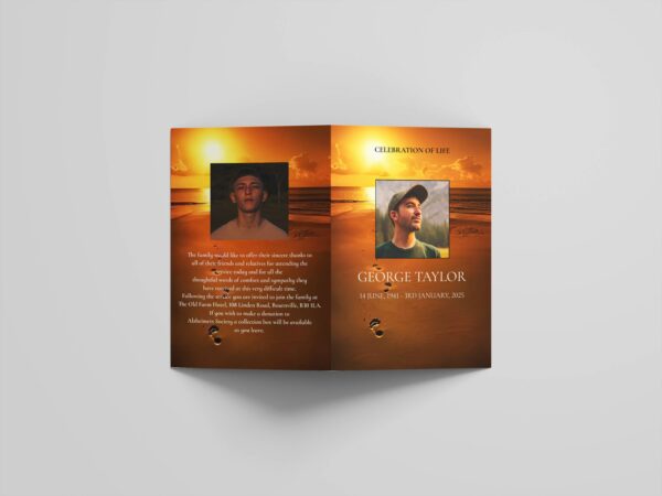 Footprint in the sand funeral order of service template 170 - Image 2