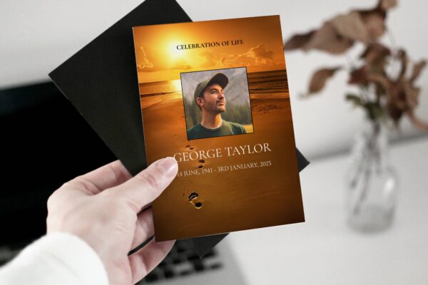 Footprint in the sand funeral order of service template 170 - Image 3