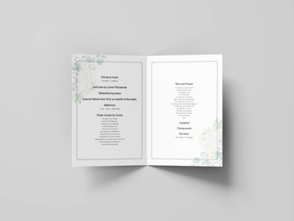 White floral funeral order of service template 169 - Image 5