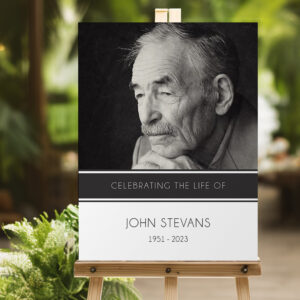 Modern funeral memorial sign board