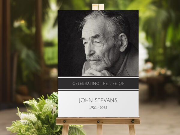 Modern funeral memorial sign board