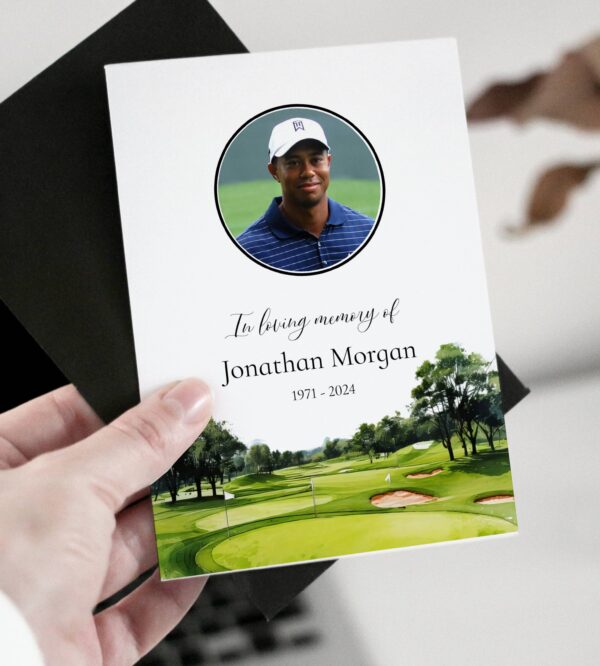 Golf themed order of service for funeral template 176 - Image 2