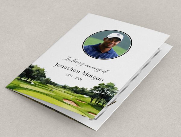 Golf themed order of service for funeral template 176 - Image 3