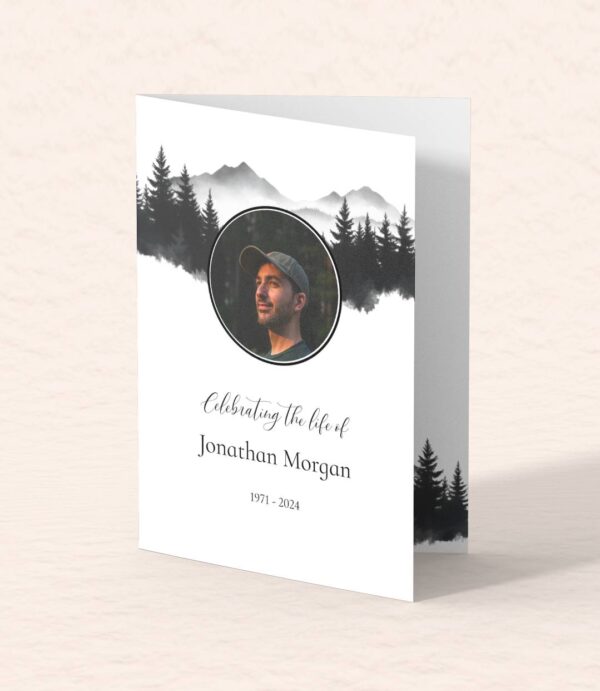Modern forest and mountain order of service template funeral 175 - Image 6