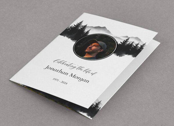 Modern forest and mountain order of service template funeral 175 - Image 3