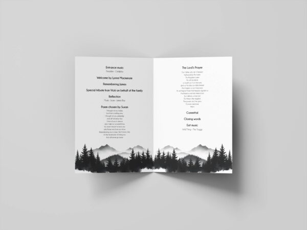 Modern forest and mountain order of service template funeral 175 - Image 5