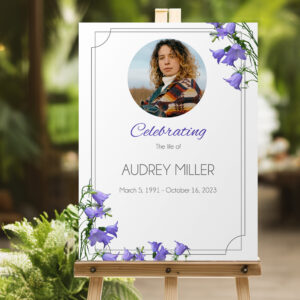 Scottish bluebell flowers funeral memorial sign