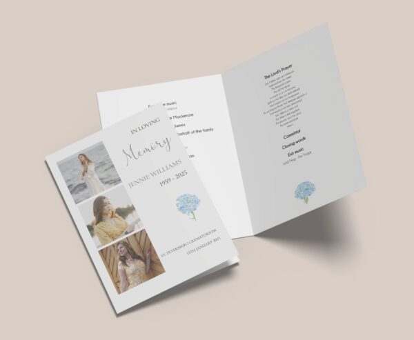 3 photos cover order of service funeral template 179