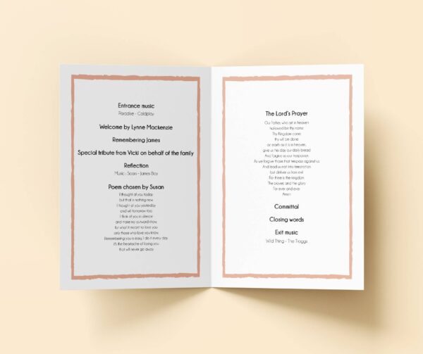 Delicate Rose Funeral Order Of Service Template 181 - Image 5