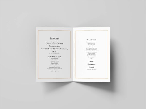 Watercolour background funeral order of service template 180 - Image 3